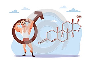 Doping to increase muscle mass for unhealthy athletes, testosterone chemical formula. Funny strong man with moustache