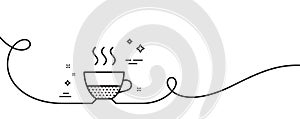 Doppio coffee icon. Hot drink sign. Continuous line with curl. Vector