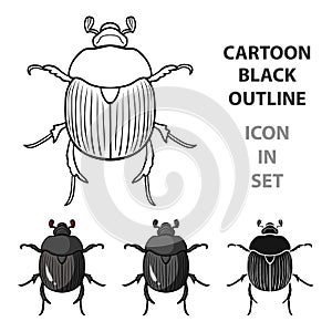 Dor-beetle icon in cartoon style isolated on white background. Insects symbol stock vector illustration.