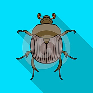 Dor-beetle icon in flat style isolated on white background. Insects symbol stock vector illustration.