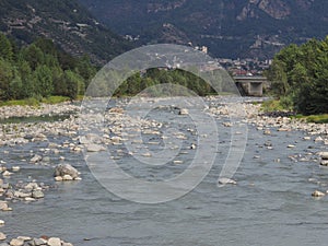 Dora Baltea river in Donnas