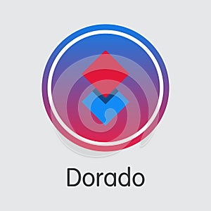 Dorado Digital Currency. Vector DOR Colored Logo.