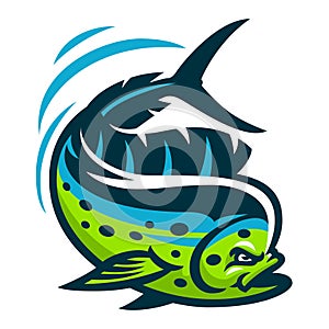 Dorado Fish Mascot Logo Illustration photo