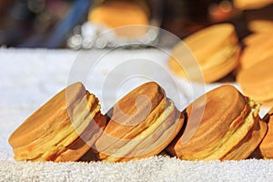 Dorayaki, Japanese Sweet Bean Pancakes close up