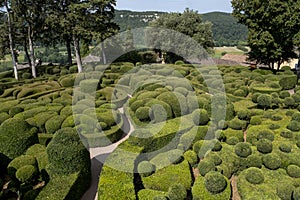 Dordogne, France - Topiary in the gardens of the Jardins de Marqueyssac in the Dordogne region of France