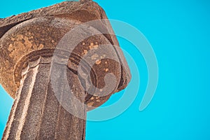 Doric column capital of Temple of Athena in Assos