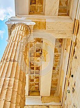 Propylaea, the ancient gateway to the Athenian Acropolis. Athens, Greece.