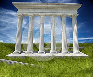 Doric columns ruins photo