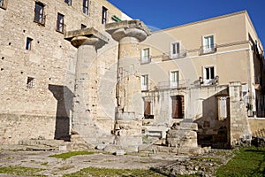 Doric columns of Temple of Poseidon in Taranto Magna Graecia, Apulia Puglia, Italy photo