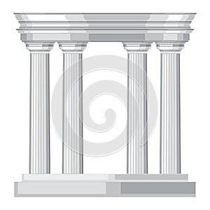 Doric realistic antique greek temple with columns