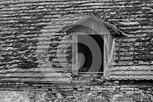 Dormer in the old roof.