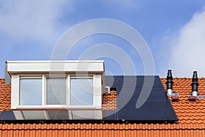 Dormer and solar panels