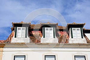 Dormer windows, Algarve, Portugal.