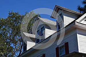 Dormer windows on house in Cape May, New Jersey