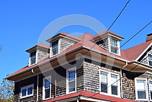 Dormer windows on house in Cape May, New Jersey