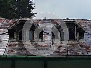 Dormer windows in Sinaia. Romania.