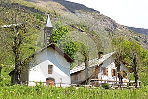 Dormillouse temple and school in the french Hautes Alpes