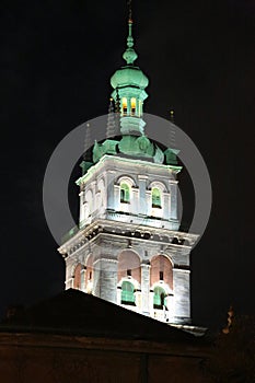 Dormition or Assumption church in old town of Lviv, Western Ukraine photo