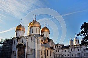 Dormition church of Moscow Kremlin. UNESCO World Heritage Site.