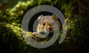 Dormouse Adventure Discovering the Magic Within. Photo of dormouse captured in vivid detail as it explores the cozy nooks and