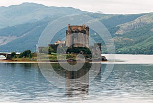 Dornie, Scotland; August 27th 2019: Detail of Eilean Donan Castle