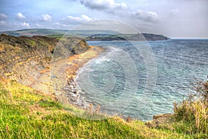 Dorset coast Kimmeridge Bay near Lulworth Cove uk towards Clavell Tower