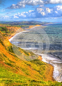 Dorset Jurassic coast colourful hdr