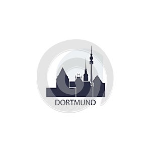 Dortmund city cool skyline logo illustration