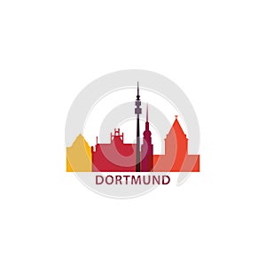 Dortmund city cool skyline logo illustration