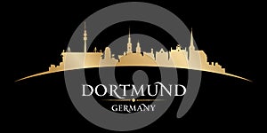 Dortmund Germany  city silhouette black background