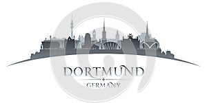 Dortmund Germany  city silhouette white background