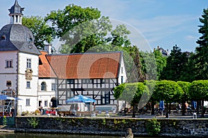 side view of Moated castle Haus Rodenberg in Aplerbeck, Dortmund