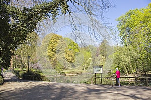 Dortmund, Ruhr Area, North Rhine Westphalia ,Germany - April 16 2018: Romberg Park is part of the European Garden Network