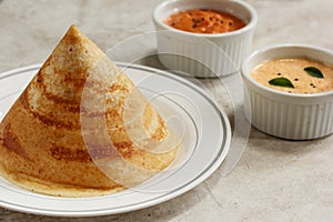 Dosa with chutney, south Indian breakfast