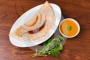 Dosa and Coconut chutney South Indian breakfast