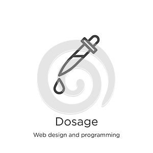 dosage icon vector from web design and programming collection. Thin line dosage outline icon vector illustration. Outline, thin