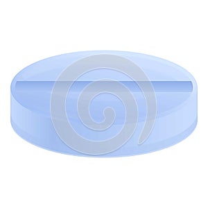 Dose round pill icon, cartoon style