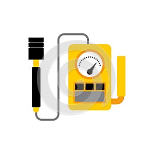 Dosimeter device for measuring radiation. Vector illustration