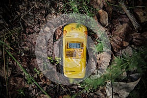 Dosimeter showing high levels of radiation