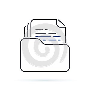 Dossier folder outline icon. linear style sign for mobile concept and web design. The secret files simple line .