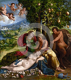 Mythological Scene by Dosso Dossi, about 1524 photo