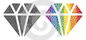 Dot Adamant Crystal Mosaic Icon of LGBT-Colored Spheric Dots