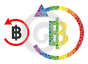 Dot Bitcoin Refund Mosaic Icon of Bright Spheres