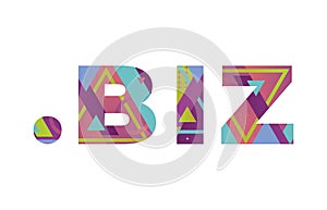 Dot Biz Concept Retro Colorful Word Art Illustration