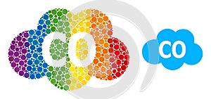 Dot Carbon Monoxide Composition Icon of Rainbow Circles