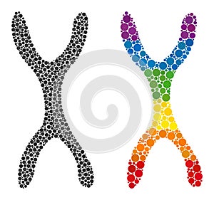 Dot Chromosome Composition Icon of LGBT-Colored Round Dots