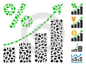 Dot Collage Percent Growing Graph Trend