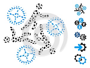 Dot Collage Running Persons for Gears