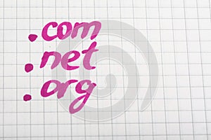 Dot COM NET ORG Domain - internet concept photo