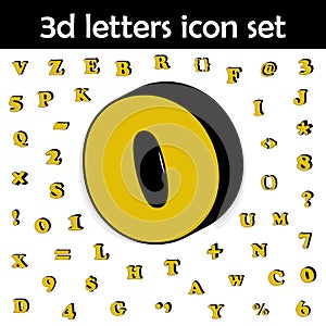 Dot, comma, 3d icon. 3D words, letters icons universal set for web and mobile